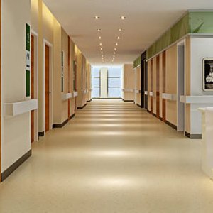 linoleum flooring install in hospital