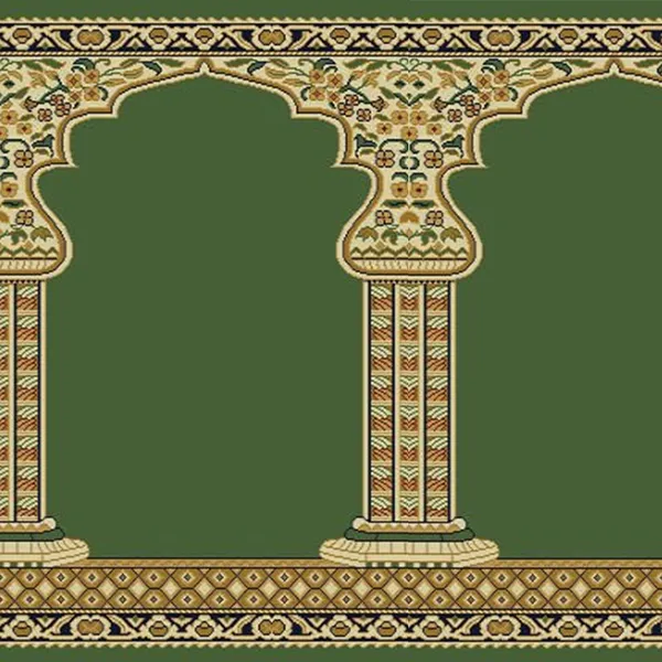 Kashmir Mehrab Green Mosque Roll Carpet