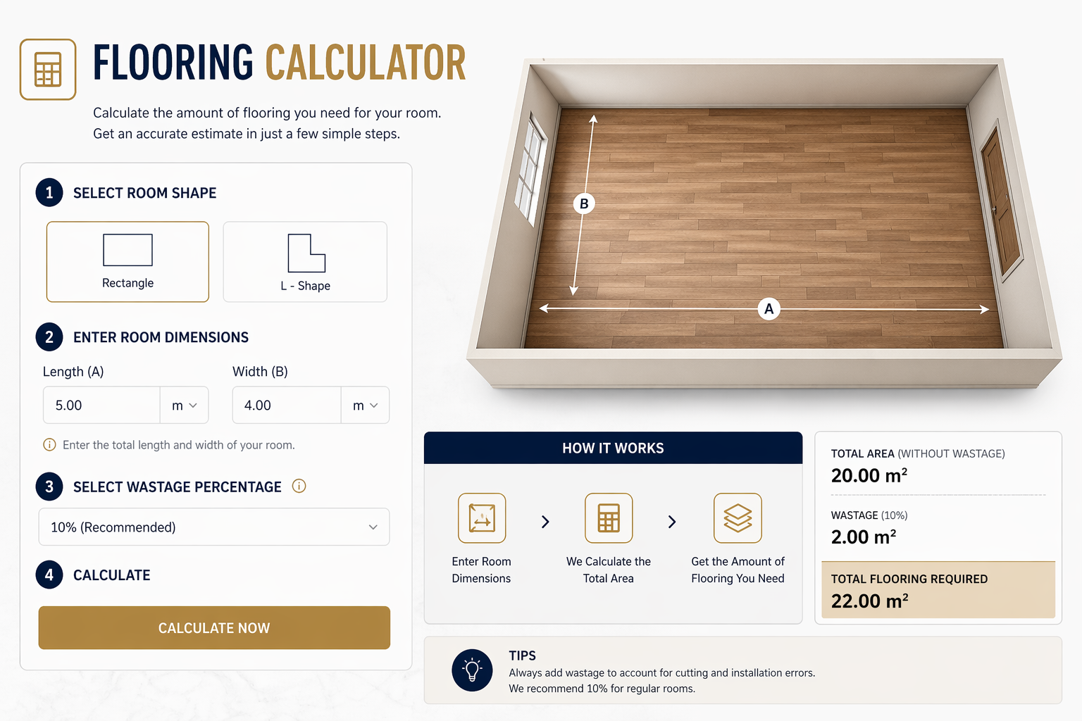 Flooring Calculator tool