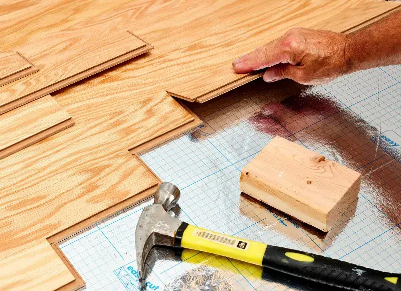 engineered wood floor installation in Dubai