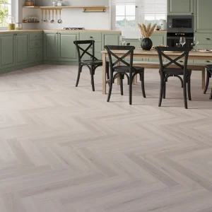 Light Grey Oak Herringbone SPC Flooring