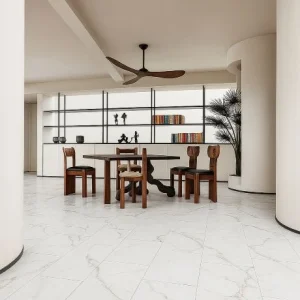 White Carrara SPC Tile Flooring