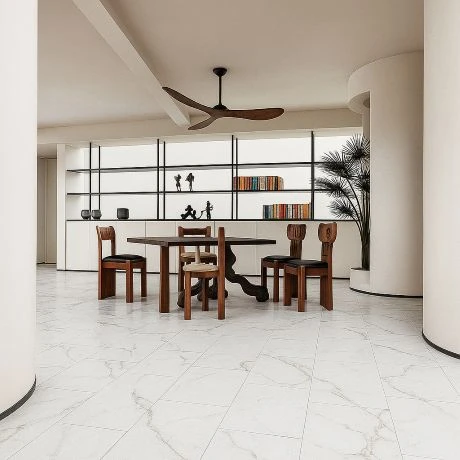 White Carrara SPC Tile Flooring