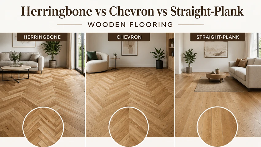 Herringbone vs Chevron vs Straight-Plank Wooden Flooring