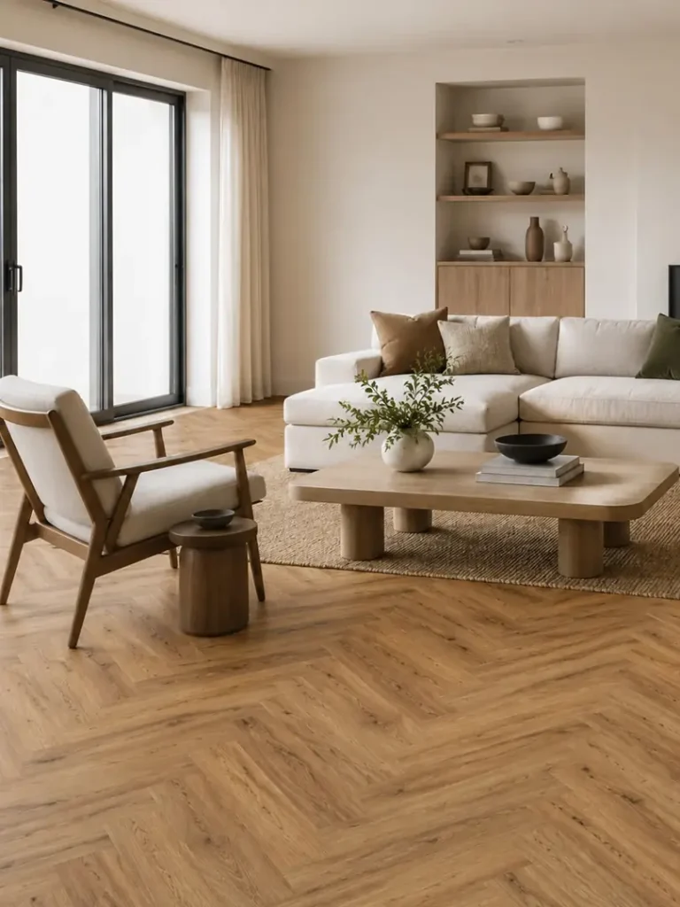 Herringbone Style SPC Flooring Install in Palm Jumeirah