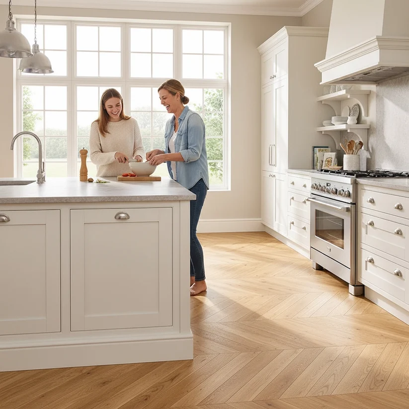 Lusso Palermo Lustrous Oak Chevron-Flooring