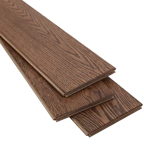 Dark Brown Oak Solid Wood Effect Flooring - Image 3