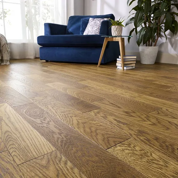Golden Oak Brushed Engineered Wood Flooring