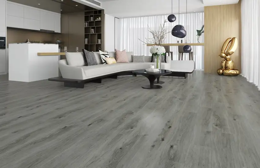 Grey SPC Flooring Install in Living Room