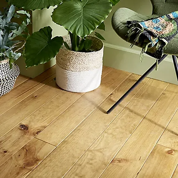 Natural Pine Solid Wood Effect Flooring
